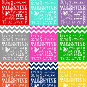 Valentine&#39;s Day PRINTABLE Cards Subway Art Chevron Instant Download 9 Colors
