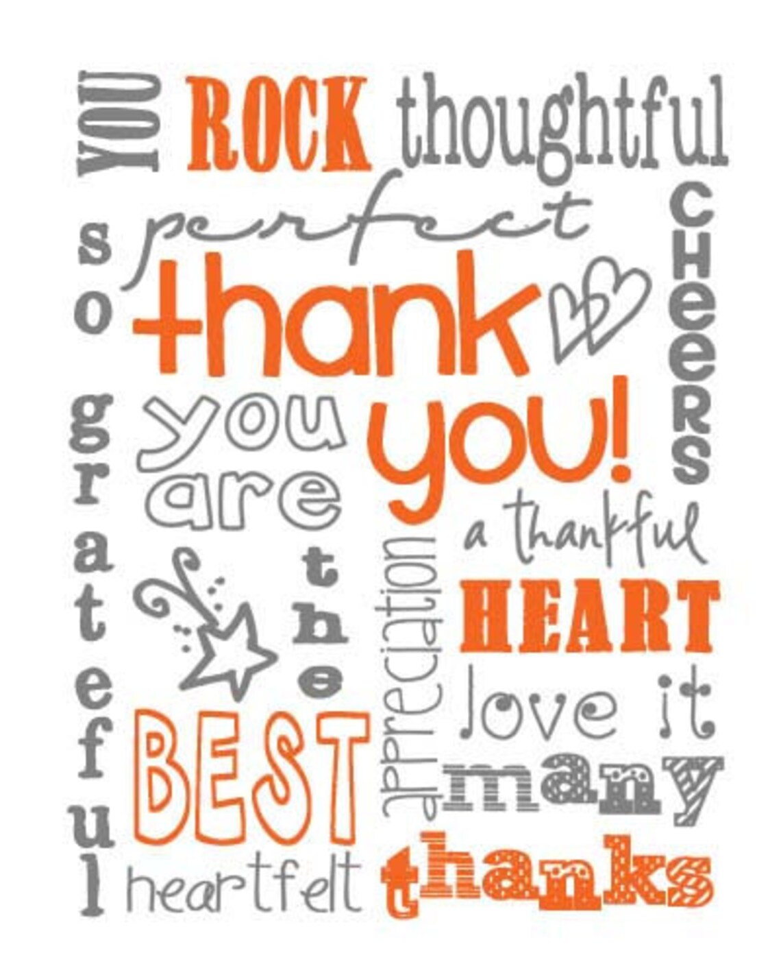 Thank You Subway Art Digital INSTANT DOWNLOAD 8x10 JPEG Files | Etsy
