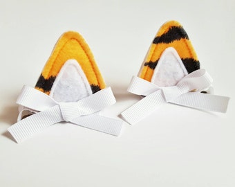 Felt Tiger Ears Hair Clips Halloween Costume, Dress Up (set of 2)