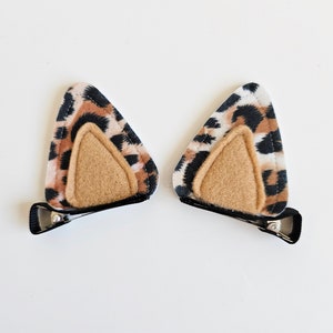 Leopard Costume Leopard or Cheetah Ears Hair Clips for Leopard / Cheetah Halloween Costumes Dress Up Multiple Colors Set of 2 Clips