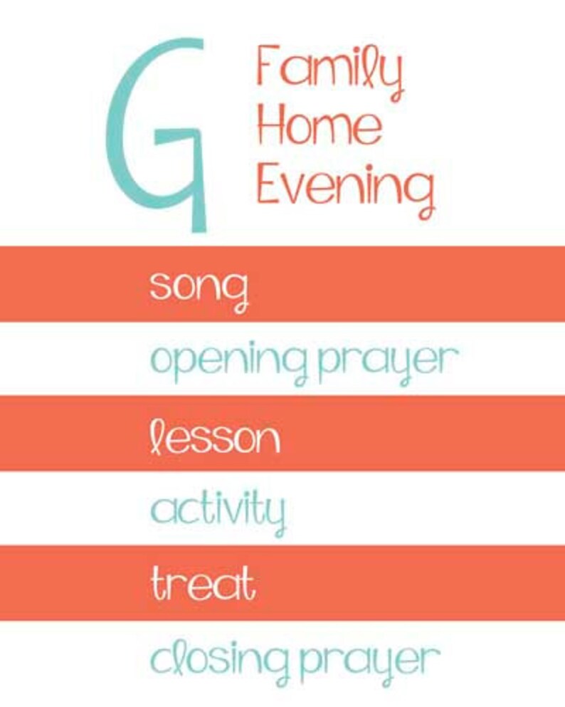 Family home evening assignment chart picture