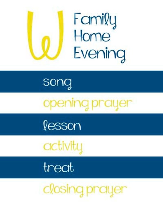 Family Home Evening Chart Printable