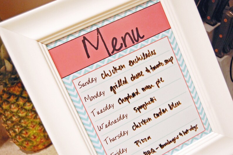 SALE Kitchen Menu Board Chevron 8x10 PRINT Etsy