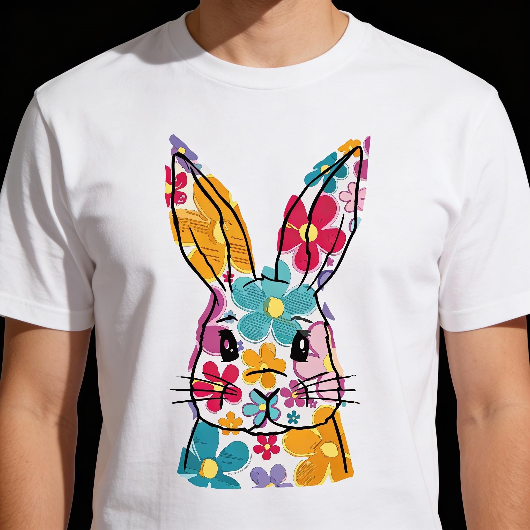 Floral Bunny SVG, Easter Bunny Floral SVG, Cute Rabbit Flower SVG ...