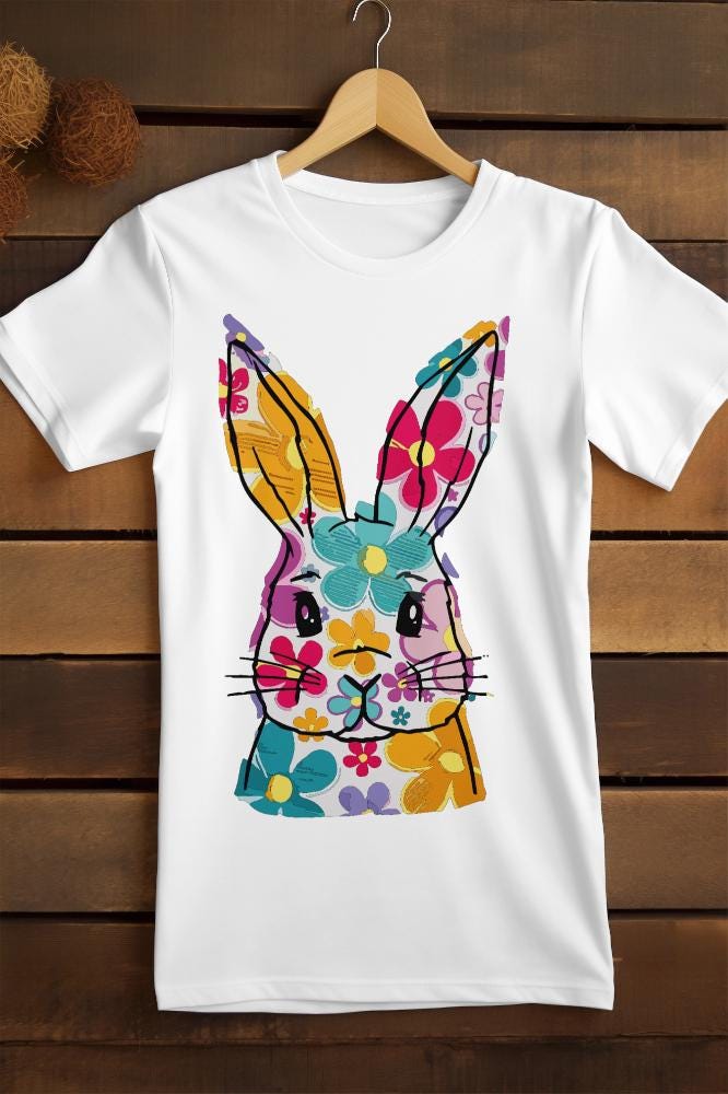 Floral Bunny SVG, Easter Bunny Floral SVG, Cute Rabbit Flower SVG ...