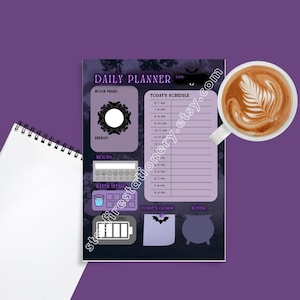 daily planner printable | gothic witchy halloween aesthetic | instant download