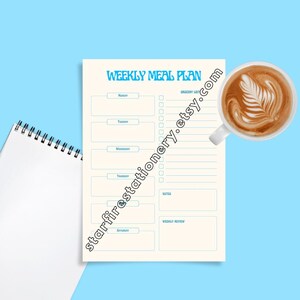 planejador de refeições semanais para impressão | lista de compras e organizador de preparação de alimentos | download instantâneo