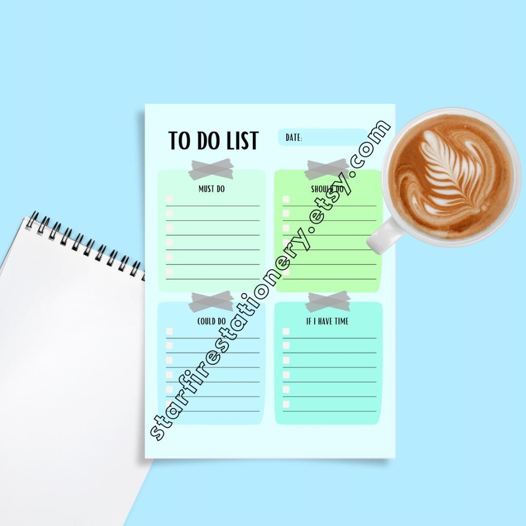 To Do List Printable | Productivity Planner Page for Must Do ...