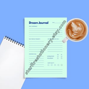 dream journal printable | lucid dreaming & sleep tracker worksheet | instant download