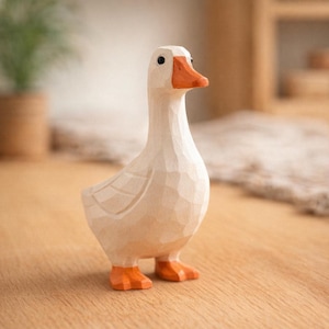 Handcrafted Wooden Goose Figurine | Wooden Goose Decor | Whimsical Animal Ornament | Desk Shelf Decor | Personalised option image 2