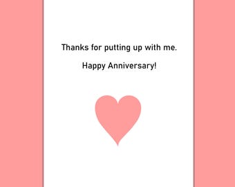 Tarjeta divertida de aniversario de amor