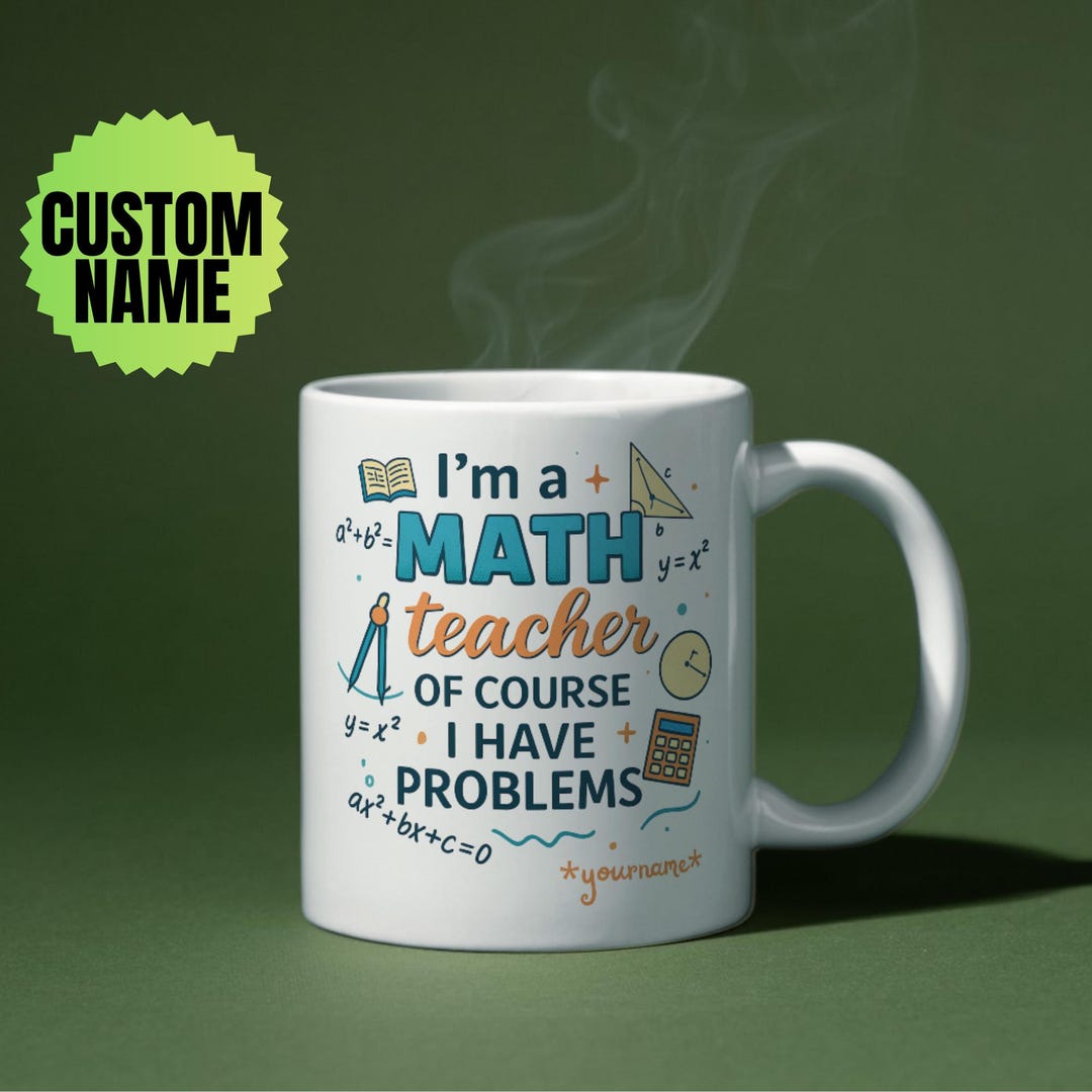 Personalized Math Teacher Mug – Custom Name Gift - Etsy
