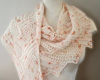 Hedgehog Fibres merino wool Dragon Wing scarf in "Seed" | lightweight spring shawl | wrap