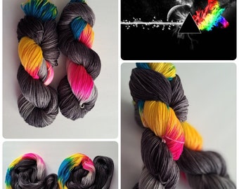 Rainbow in the Dark ~ hand dyed sock yarn | 100% superwash merino wool | fingering weight