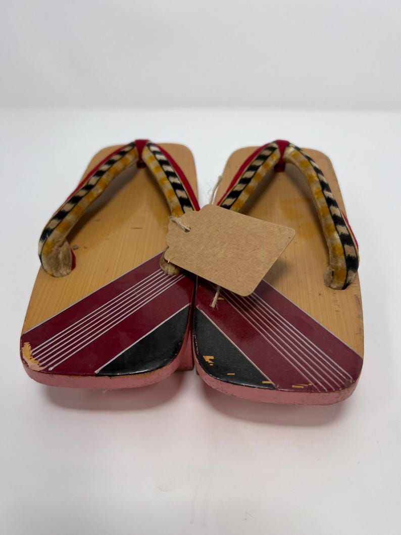 Vintage Japanese Wooden Geta Sandals – Traditional Thonged Footwear bild 2