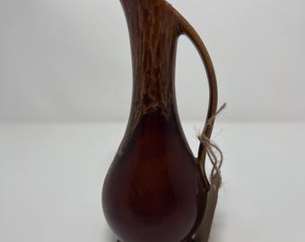 Antique American Horn Pitcher Ewer | Handcrafted Natural Horn | USA Marked | Primitive Folk Art Decor