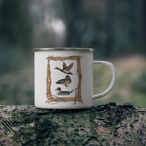 Kaffeebecher Entenjagd Kaffeetasse Labrador Retriever Liebhaber Geschenk Entenjäger Geschenk Duck Retriever Emaille Kaffeetasse Geschenk für Papa Entenjäger