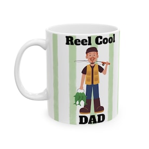 Coffee Mug Fishing Coffee Cup Gift for Dad Reel Cool Dad Mug Retro Coffee Mug Dad Birthday Gift Vintage Dad Fishing Mug Funny Dad Mug