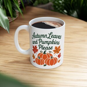 Coffee Mug Fall Coffee Cup Gift for Mom Pumpkin Coffee Mug Autumn Leaf Mug Gift for Lady Coffee Lover Gift Thanksgiving Gift for Family