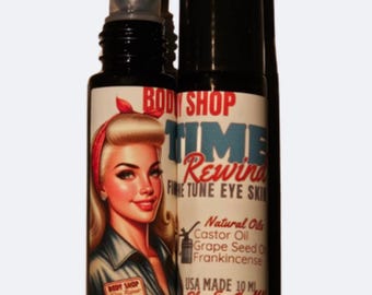 TIME REWIND Eye Retro rollerball All natural Oil Castor, grapeseed oil and frankincense. USA 10 ml   Rewind fine lines, dark circles, depuff