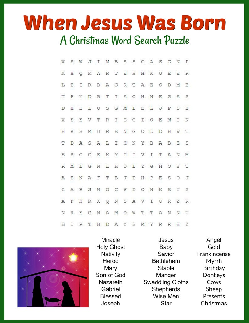 When Jesus Was Born Christmas Game Puzzle Set Crossword Etsy UK When Jesus Was Born Christmas Game Puzzle Set Crossword Etsy UK