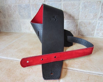 4" Premium Italian Leather Guitar Strap, Bass Strap - Handmade in USA - Italia Leather Straps