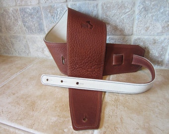 4" Premium Italian Leather Guitar Strap, Bass Strap - Handmade in USA - Italia Leather Straps - Custom Guitar Straps