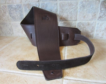 4" Premium Italian Leather Guitar Strap, Bass Strap - Handmade in USA - Italia Leather Straps - Custom Guitar Straps