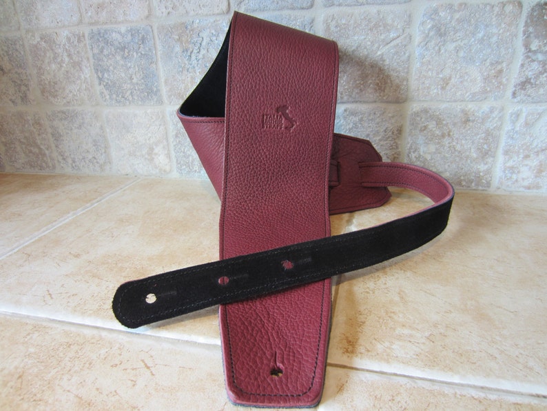 4 Premium Italian Leather Guitar Strap, Bass Strap Handmade in USA Italia Leather Straps Custom Guitar Straps image 1