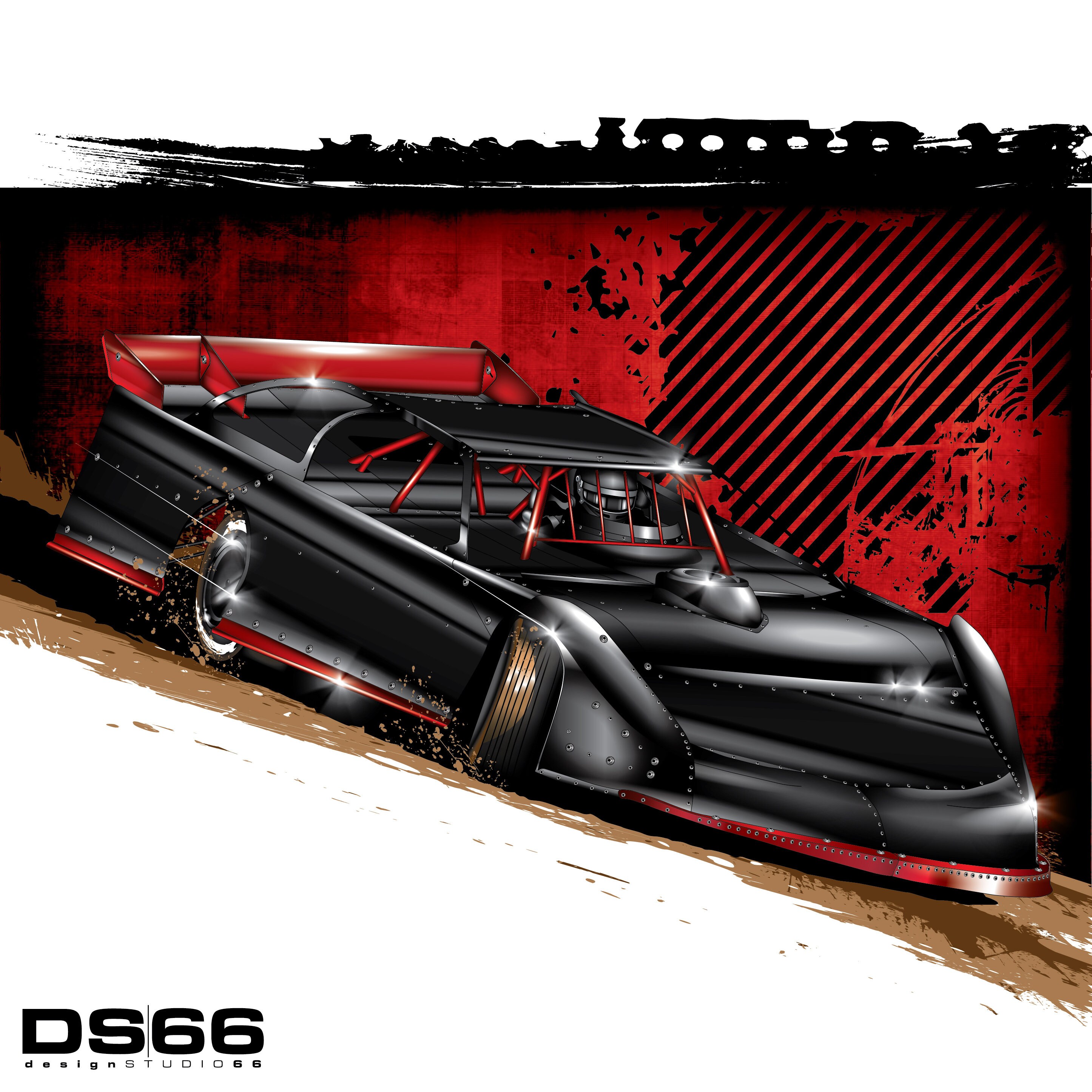 Dirt Late Model 2 Illustration Etsy