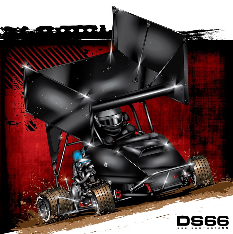 Outlaw Kart 1 Illustration Etsy