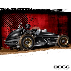 Vintage Sprint Car 1 Illustration