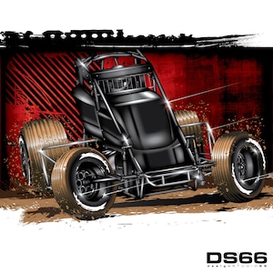 Non Wing Sprint Car 2 Illustration