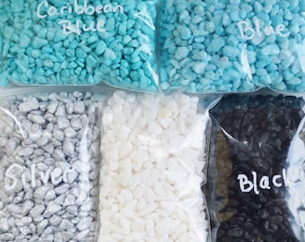 Dyed Pebbles for Terrariums ~ 6oz Bag ~ Air Plants, Aquatic Plants, DIY Miniature Gardens