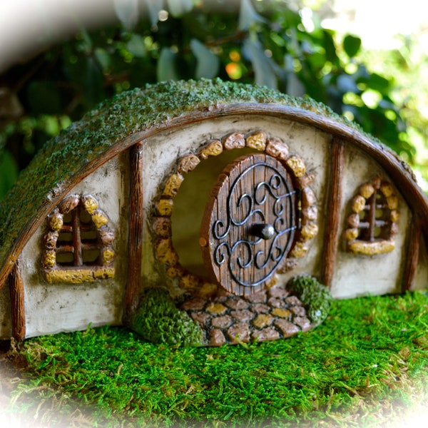 Miniature Hobbit House Only ~ 12" Wide~ Fairy Garden Miniatures ~ Garden Supplies ~Fairy or Gnome House ~ Miniatures inside not included