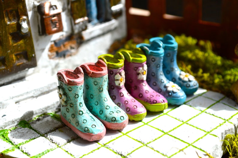 Miniature Rain Boots Fairy Garden Boots Miniature Boots | Etsy