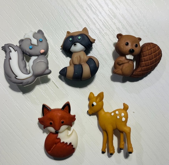 Miniature Woodland Animal Buttons ~ 1 Button ONLY ~ Shank back Button ~ Crafting Supplies ~ 1 Animal Button choice at checkout
