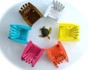 Miniature Adirondack Chair or Side Table ~ Real Wood ~ Laser cut ~ Small or Extra Small Chair Choice plus Color Choice ~ Terrarium Accessory