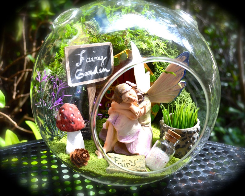 Fairy Garden Terrarium 8 Glass Globe Beautiful Fairy Etsy