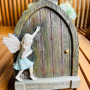 Fairy Garden Door ~ Fairy Knocking ~ Fairy Gardens Miniatures ~  Garden Supplies ~ Miniature Doors ~ Fairies ~ Approx 5.5&quot;H x 4.5&quot;W
