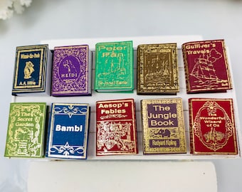 Miniature Children's Classic Books for Fairy Garden, Dollhouse – Single Book Choice