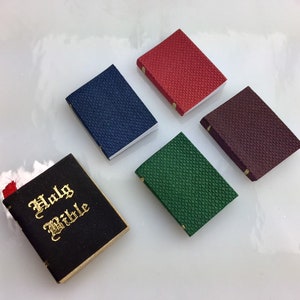 Miniature Bible or Journals ~ Dollhouse Books ~ 1 Book per quantity ~ Journals in 4 color choices ~ Holy Bible ~ Tiny Bible ~ Miniature book