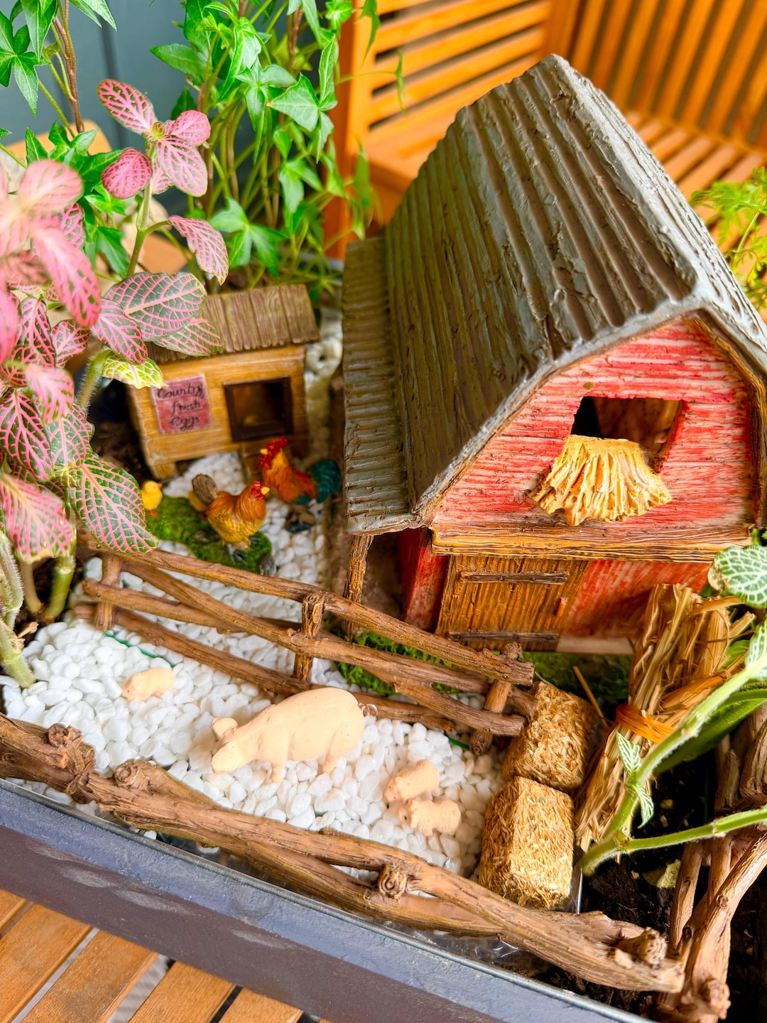 Miniature Barnyard Bundle – Rustic Farm Scene With Barn, Animals ...