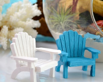 Miniature Adirondack Chair for Fairy Gardens, Terrariums – Tiny Beach Chair, Color Choice