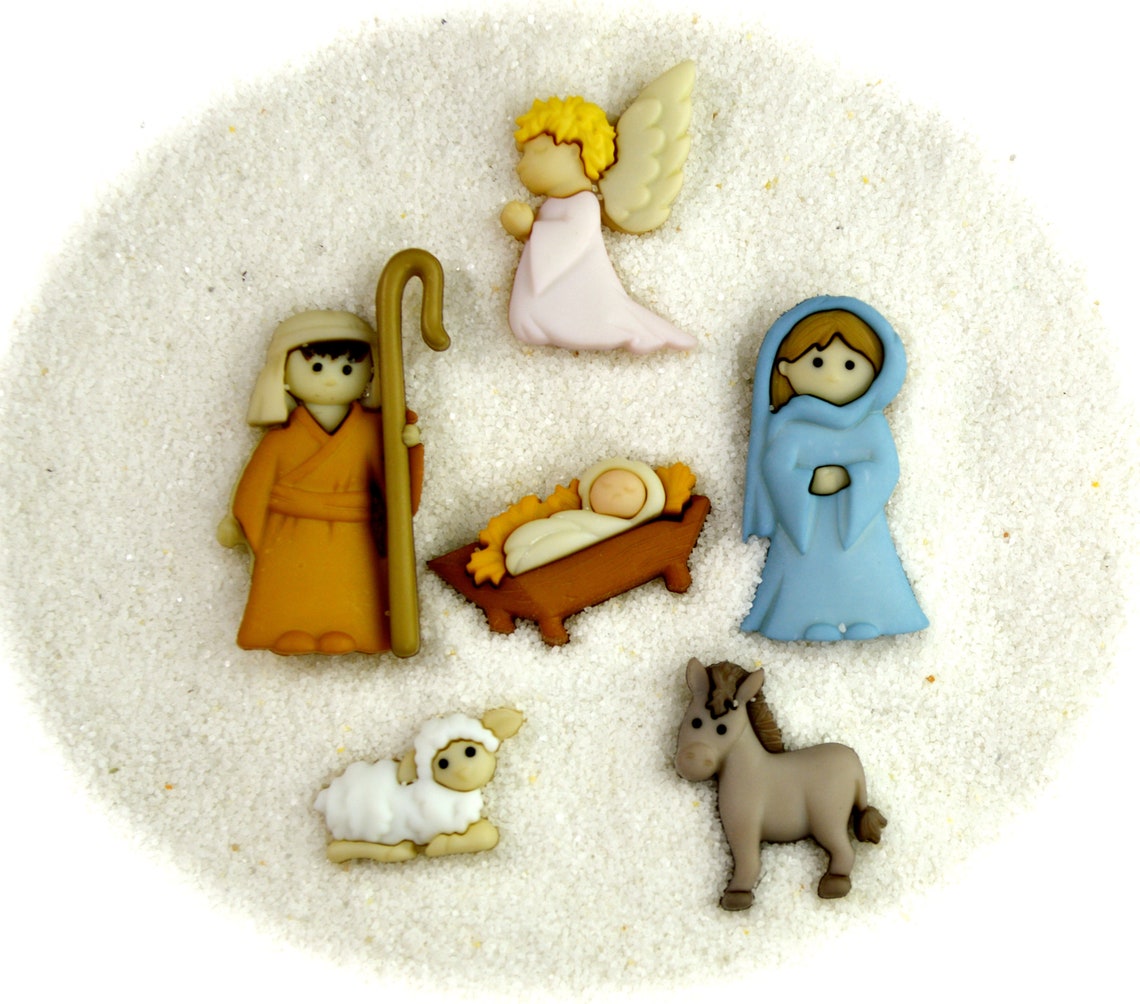 Nativity Buttons Shank Back Buttons Terrarium Accessory Etsy
