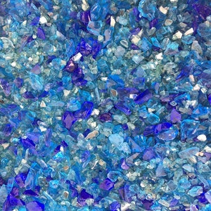 Sea Glass Chip Mixture ~ Beach Glass ~ Coastal Living Beach Decor ~ Choose 1.5 oz or 5 oz bag ~ Sea Glass Chips Only ~ Blues or Mermaid Mix