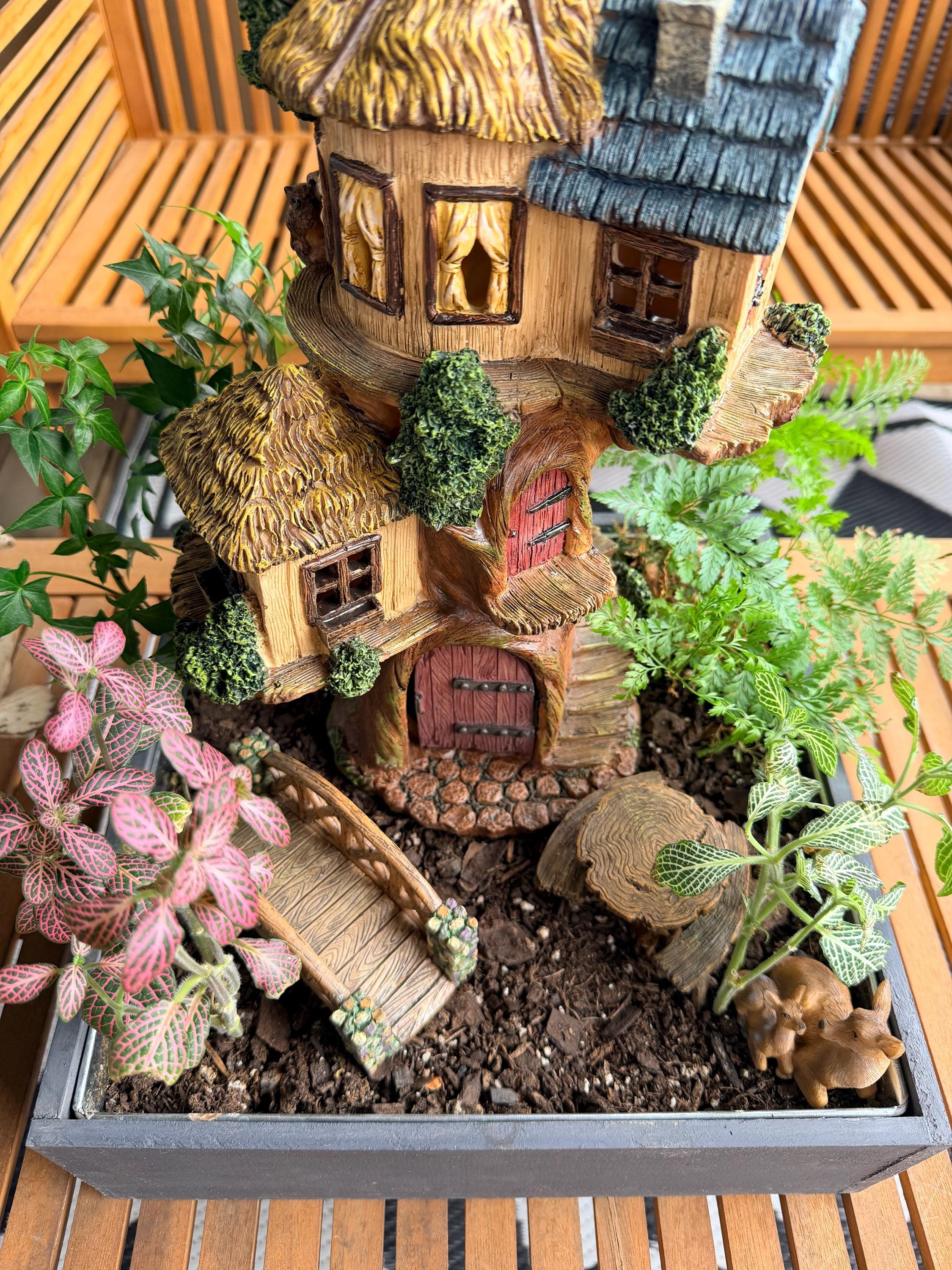 Fairy Garden Tree House ~ Miniature Fairy House With Tree Design