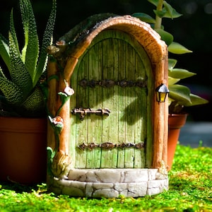 Miniature Fairy Door ~ Terrarium Accessory ~ Miniature Green Door ~ 4&quot;H ~ Fairy Garden Supplies ~ Tiny Garden Door ~ Miniatures  Doors