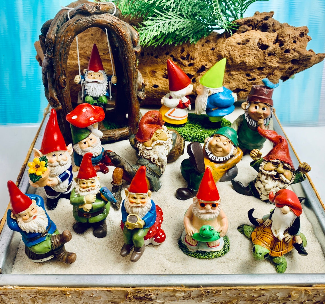 Miniature Garden Gnome Choice  Lots of Gnomes to Choose from With Frog Floatie