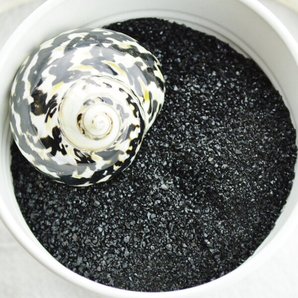 Real Black Sand from the South Pacific Ocean ( 5 oz. bag) Not dyed Sand - Great for Small Orb Terrariums